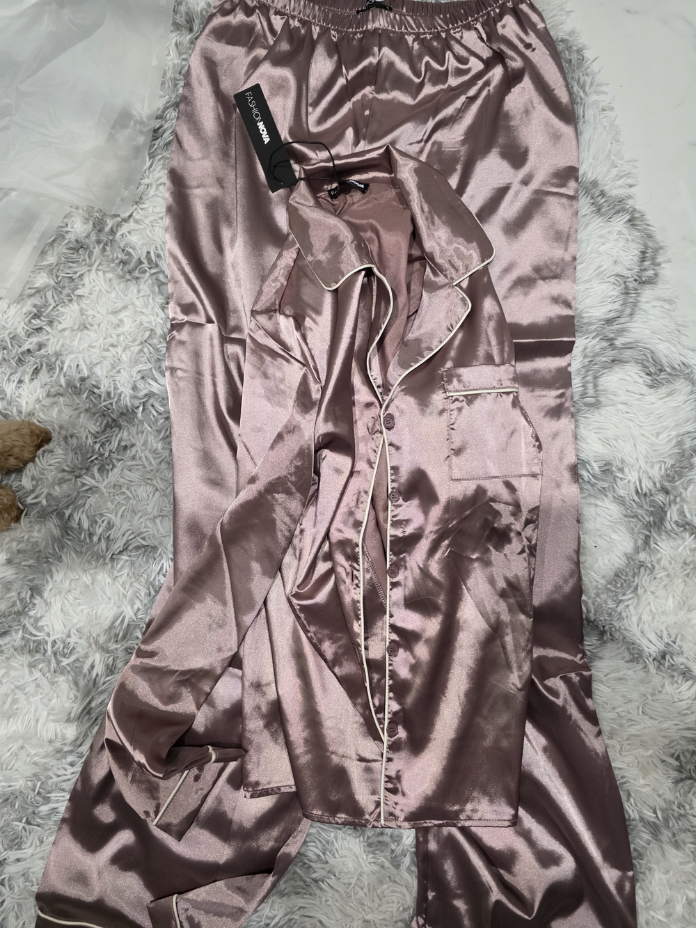 Satin Pajama Set in Dusty Rose - Women